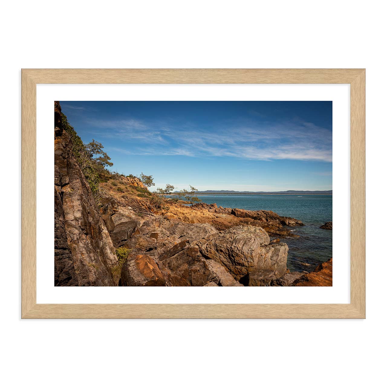 Coastal Cliffs of Seventeen Seventy: Rugged Landscape Framed Print